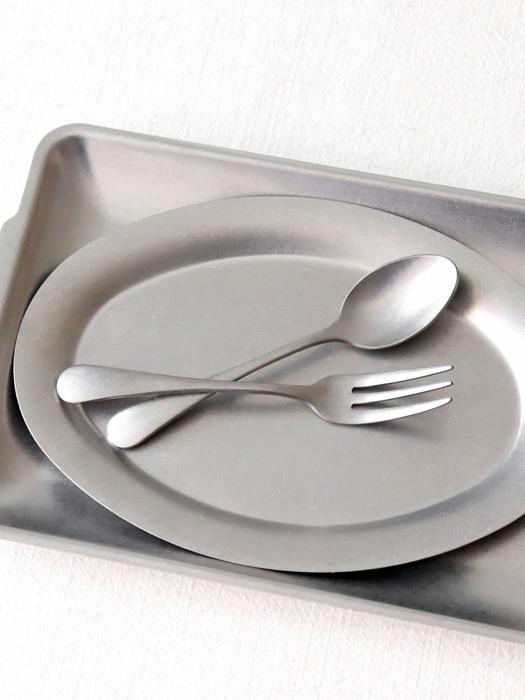 

kamomekitchen old stainless steel cutlery tea time set teaspoon + tea fork