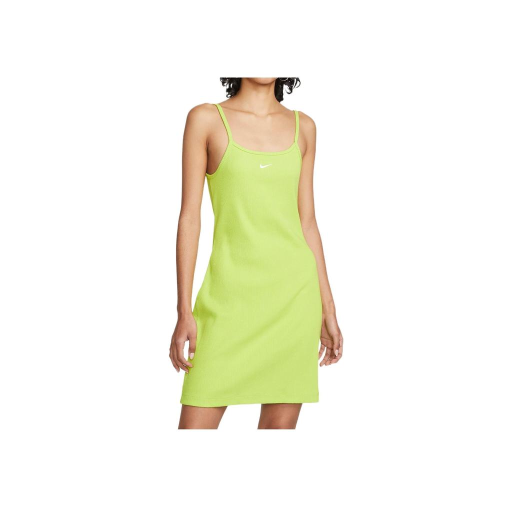 Nike Sportswear Essential Solid Geripptes Ärmelloses Kleid Damen Kleider Grün DM6231-321