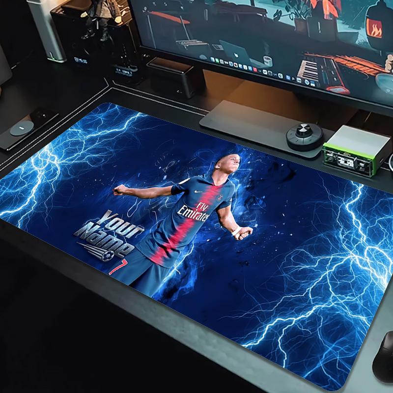 Mbappe Custom Name Large Size Mouse Pad Large Gaming Table Cushion Non-slip Laptop Tablet Big Mousepad XXL Mat Mini PC Playmat With Lock Edge