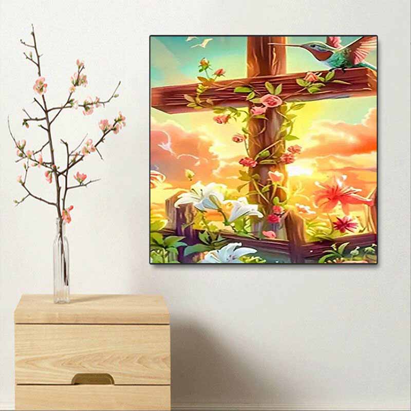 New Arrival 5D DIY Full Circle Diamond Painting "Cross" Embroidery Cross Stitch Home Decor Gift