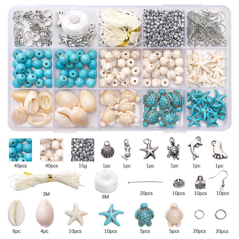 

Clay Beads Ocean Sandbeach DIY Jewelry Kit For DIY Jewelry Making Craft Accessories 715pcs