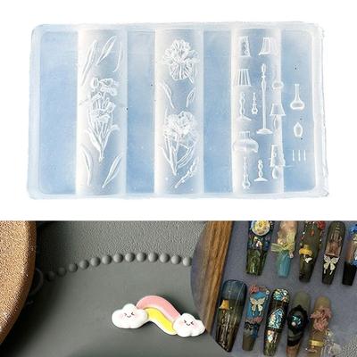 Siliconen nagelmallen, mallen voor nagelsculptuur, mallen voor delicate nageldecoraties, siliconen nagelgereedschap, mallen voor nagelcarving.
