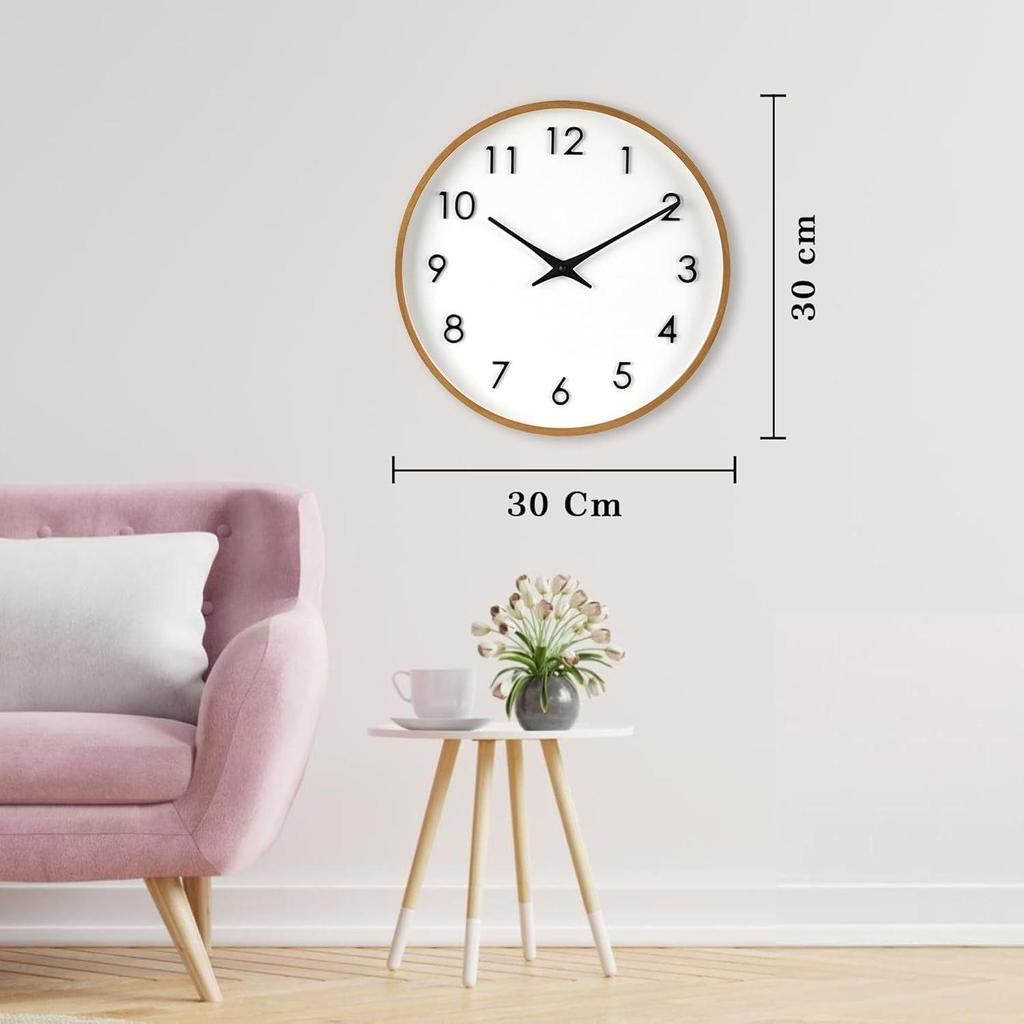 Golden Unique Wall Clock for Living Room Stylish Latest | Modern Analog Clock for Bedroom, Kitchen, Hall, Office | Modern Analog Time Piece Home Decor