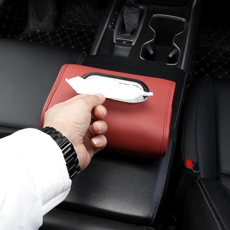 Porta Fazzoletti per Auto, Copertura Scatola Fazzoletti in Pelle PU per Sedile Posteriore Auto, Perfetto per l'Organizzazione e gli Usi Quotidiani