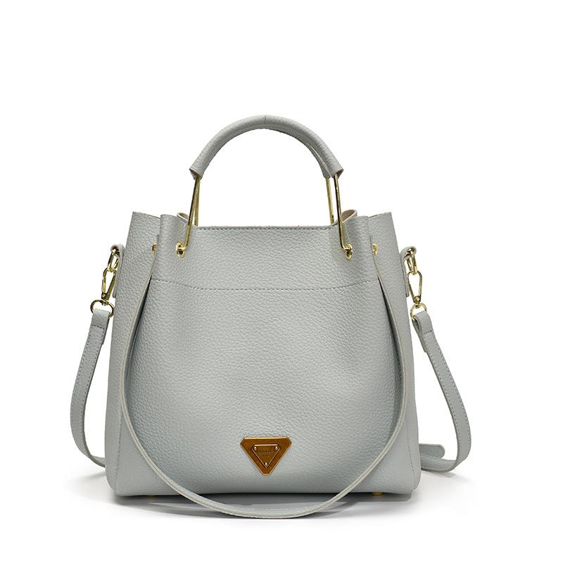 

Hot Sale Casual Korean Edition Premium Lychee Pattern Portable Bucket Bag Femininity Commuter Versatile Messenger Bag синий