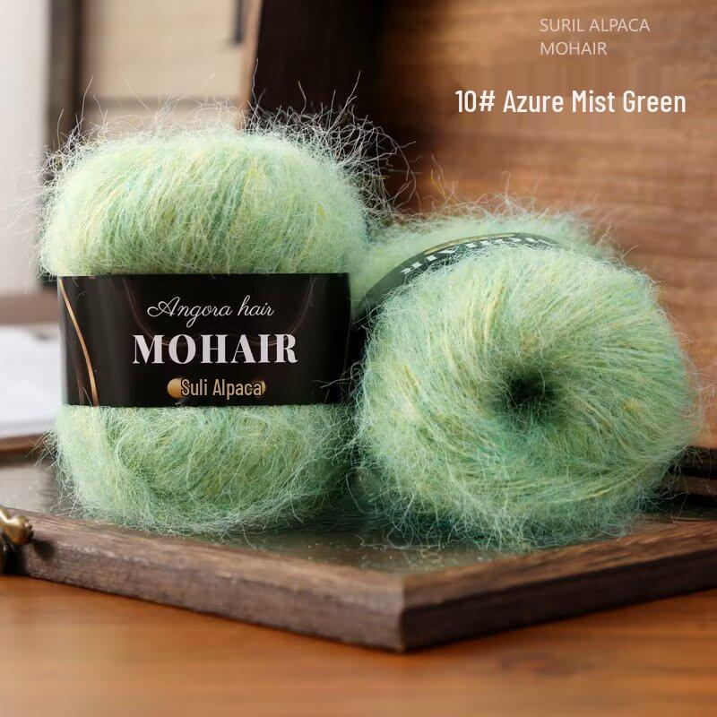 Multicolor Alpaca Mohair Gradient Hand-Knitted Medium Thickness Baby Blanket Shawl