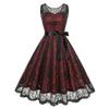 Vintage 50s Lace Cocktail Dress With Floral Pattern For Halloween Party Wear