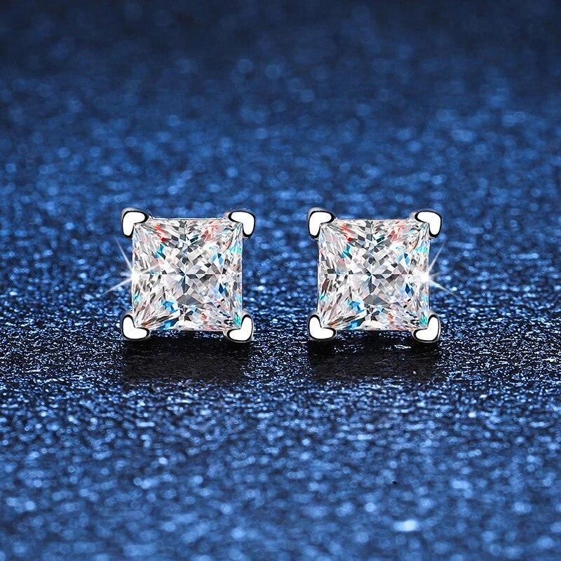 D Color 1ct  Moissanite Stud Earrings For Women Luxury Jewelry Original 925 Sterling Diamond Wedding Party Earring Gift