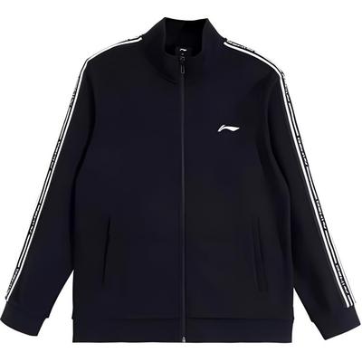 Li-Ning Sports Lifestyle Series Zip-Up Stand Collar Long Sleeve Hoodie Men Hoodies Black YWDU543-1