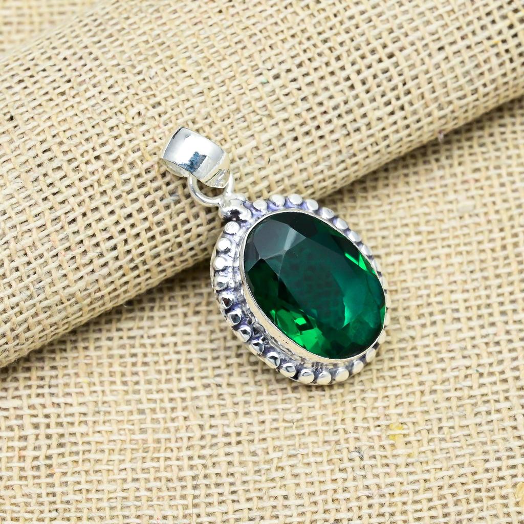 Chrome Diopside Gemstone 925 Sterling Silver Jewelry Handmade Pendant Gift For Women