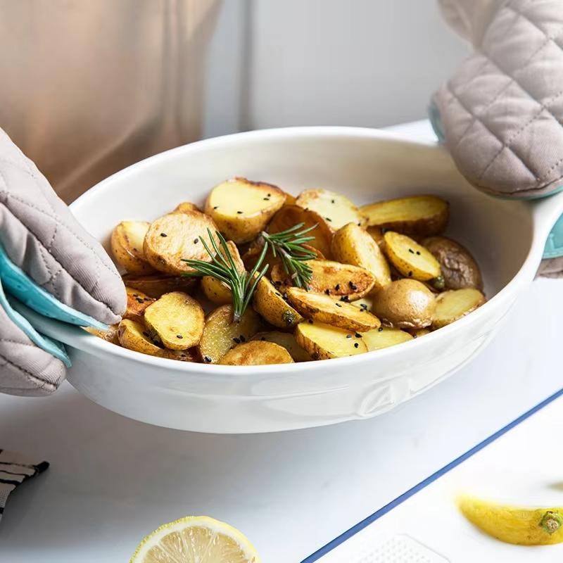 1pc Silicone Anti-Scalding Oven Gloves Potholder Kitchen Silicone Tray Dish Bowl Holder Baking Dessert Tableware Rack Glove Tool