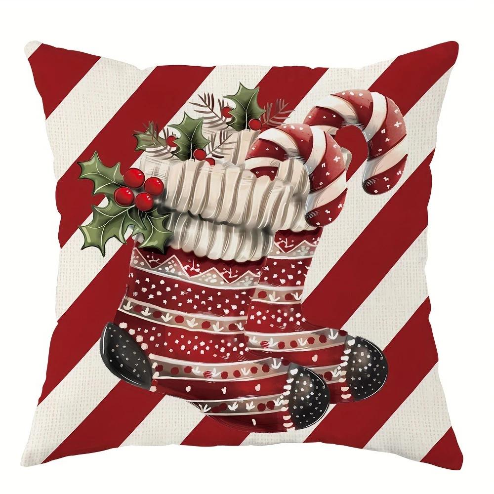Christmas decoration pillowcase fawn snowman bell socks Christmas stick pattern suitable for home room sofa cushion cover