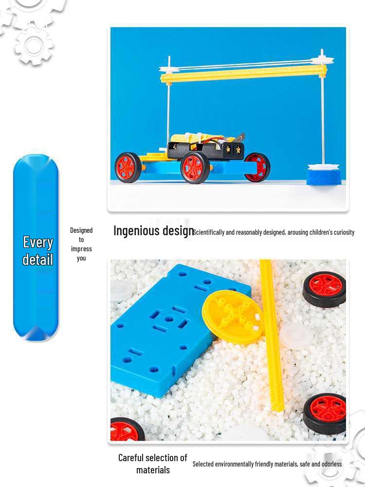 Children's DIY Physics Experiment Kit: Sweeping Robot Electric Toy Car Model