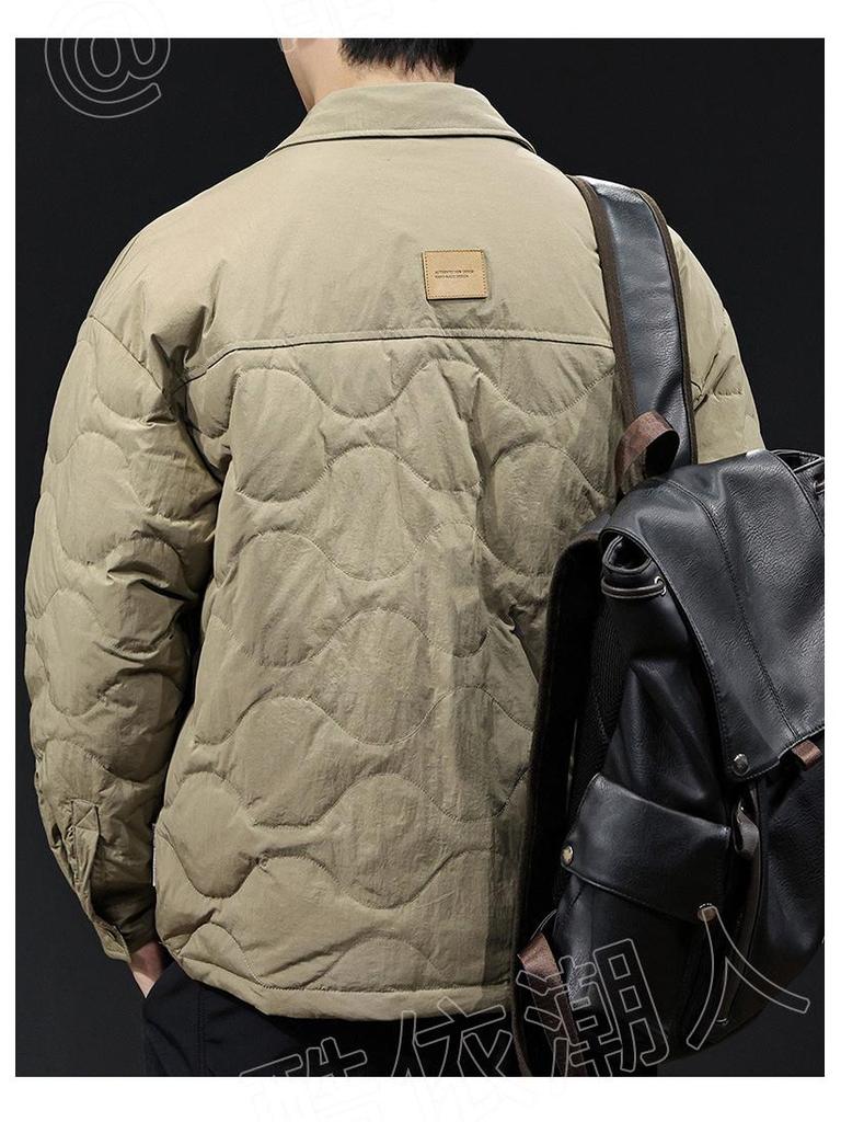Men's Lapel Lightweight Down Jacket - Warm, Trendy, Versatile, Autumn/Winter 2025, Plus Size Available