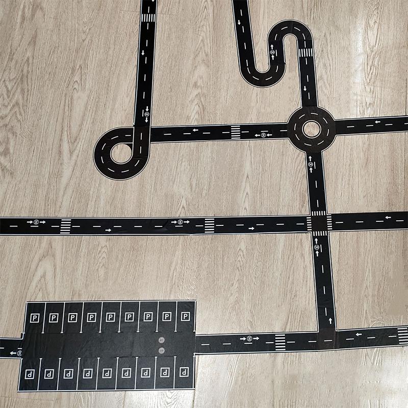 28 Rolls+9 Traffic Game Scene Application Stickers, 118.1 Inches Diy Road And Rail Transit Design And Paper Tape, Used For Railw
