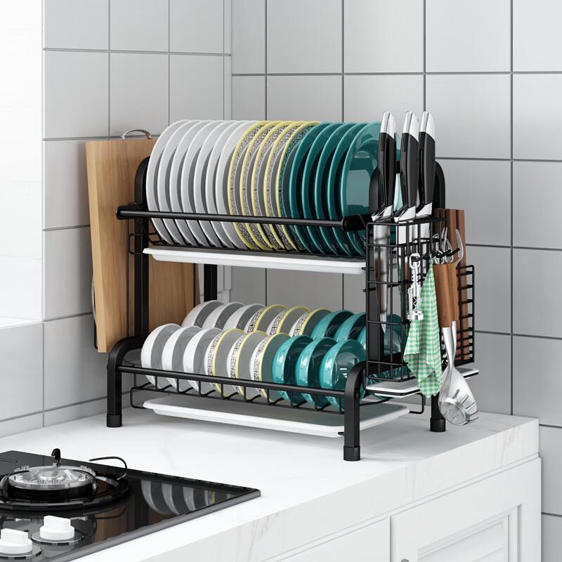 Zhishi Kitchen Countertop Double-Layer Dish Drying Rack