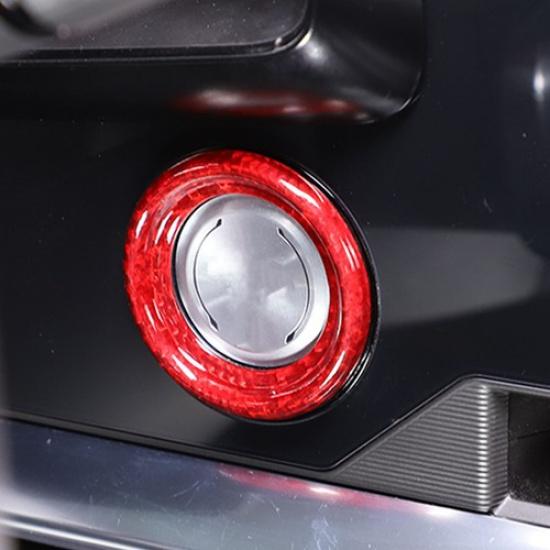 Red Carbon Fiber Push To Start Button Cover Trim For Corvette C8 (Outer Ring)