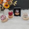Touch Dimmable Crystal Ball Lamp with Creative Resin Flowers for Mid-Autumn Festival