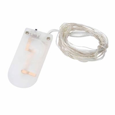 2m LED měděný drát Krásná vodotěsná DIY světelný řetěz Dekorace pro domov, dvůr, párty Bílá