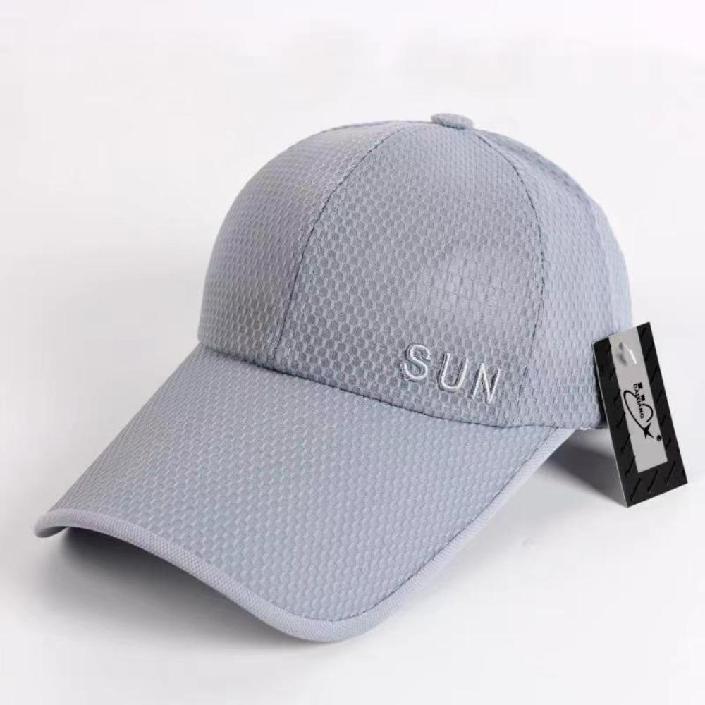 

Dai Xiang Baseball Cap Men s and Women s Summer Sunscreen Sun Hat Monochrome Breathable Cap Outdoor Cycling Big Eaves Versatile Adjustable сірий колір