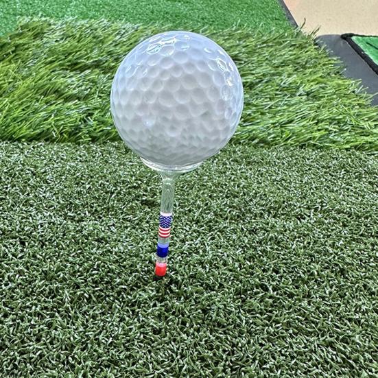 10Pcs Unbreakable Acrylic Golf Tees American Flag Design High Strength Big Cup 8