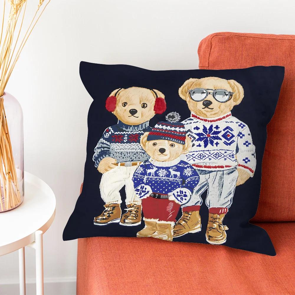 Fashion Bear P-PoloS Pillow Case Pillow Case Living Room Sofa Cushion Cover Suitable For Home Bedroom Room Decoration