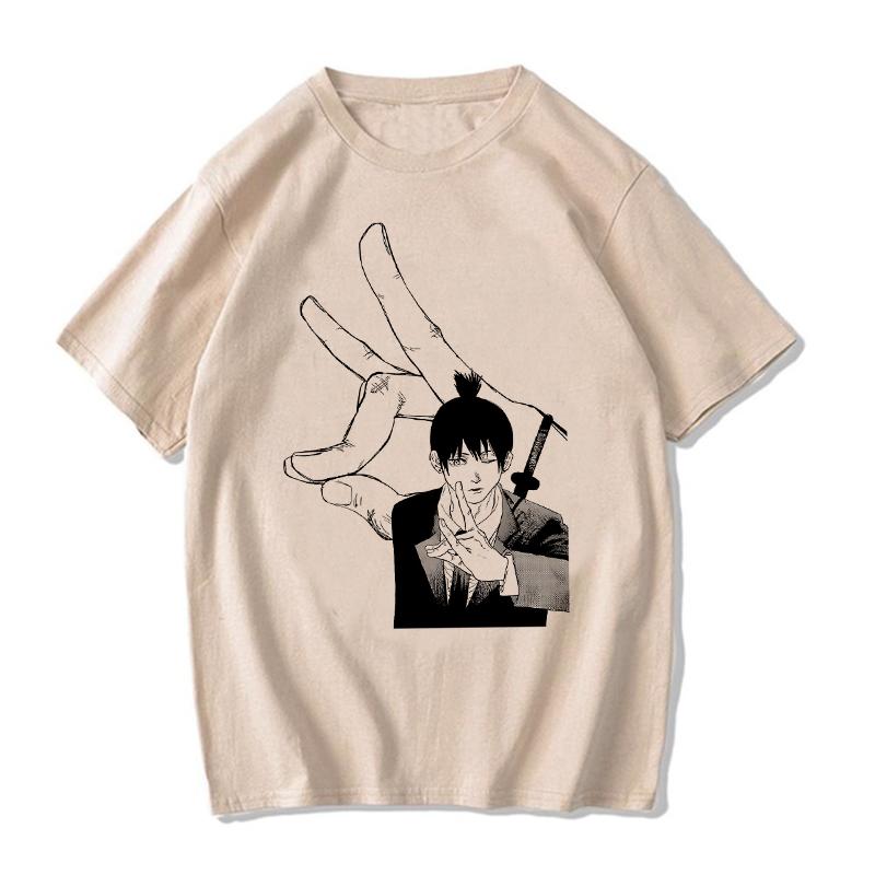 Chainsaw Unisex T Shirt Unisex EU Unisexga Cartoon Pochita Tshirt Japanese Anime Makima Harajuku Graphic Tees Clothing Tops Tshirt