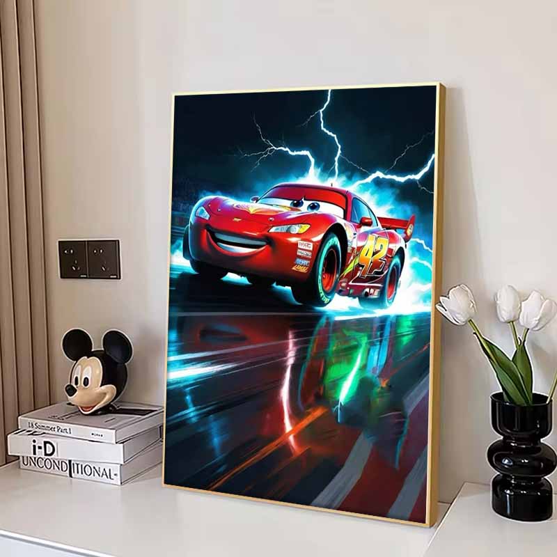Disney Diamond Painting Lightning McQueen Mosaic Embroidery Image Creation Diamond Painting Cross Stitch Home Decoration 5D DIY