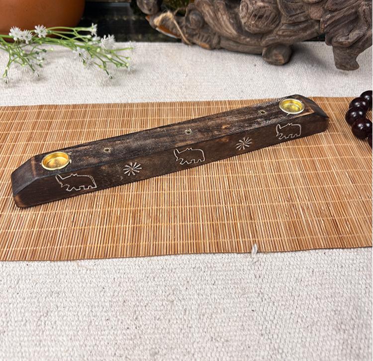 

Indian Tapered Incense Joss Stick Incense Holder/Creative Wooden CenserTemple Worship Buddha Household Indoor Incense Pomander