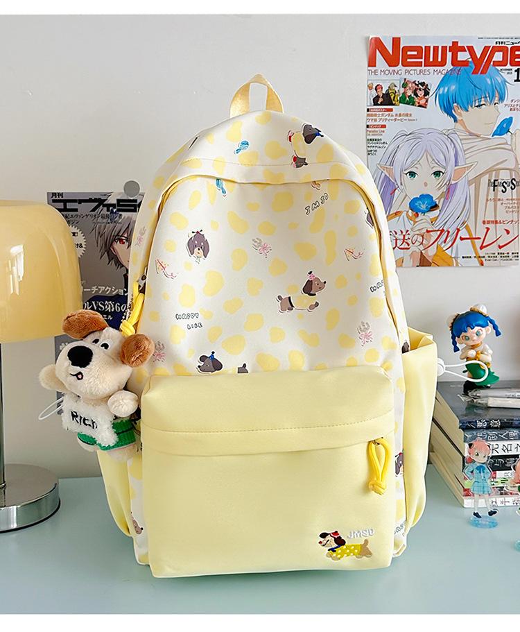Schoolbag New High-value Japanese Ins Fresh and Sweet Polka Dot Contrasting Color Backpack Junior High School Students Lightweight Large-capacity