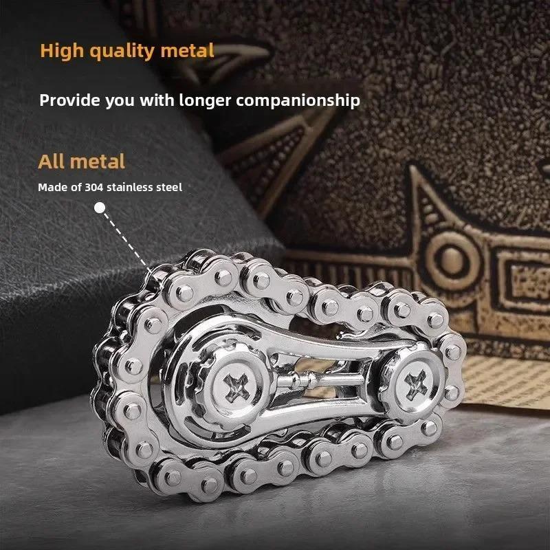 Sprockets Flywheel Fingertip Gyro Fidget Spinner Antistress Anxiety Metal Bike Chains EDC Spinner Fidget Toys For Adult Kids