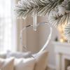 Heart Ornament with Ribbon Decorative Glass Pendant Transparent for Window