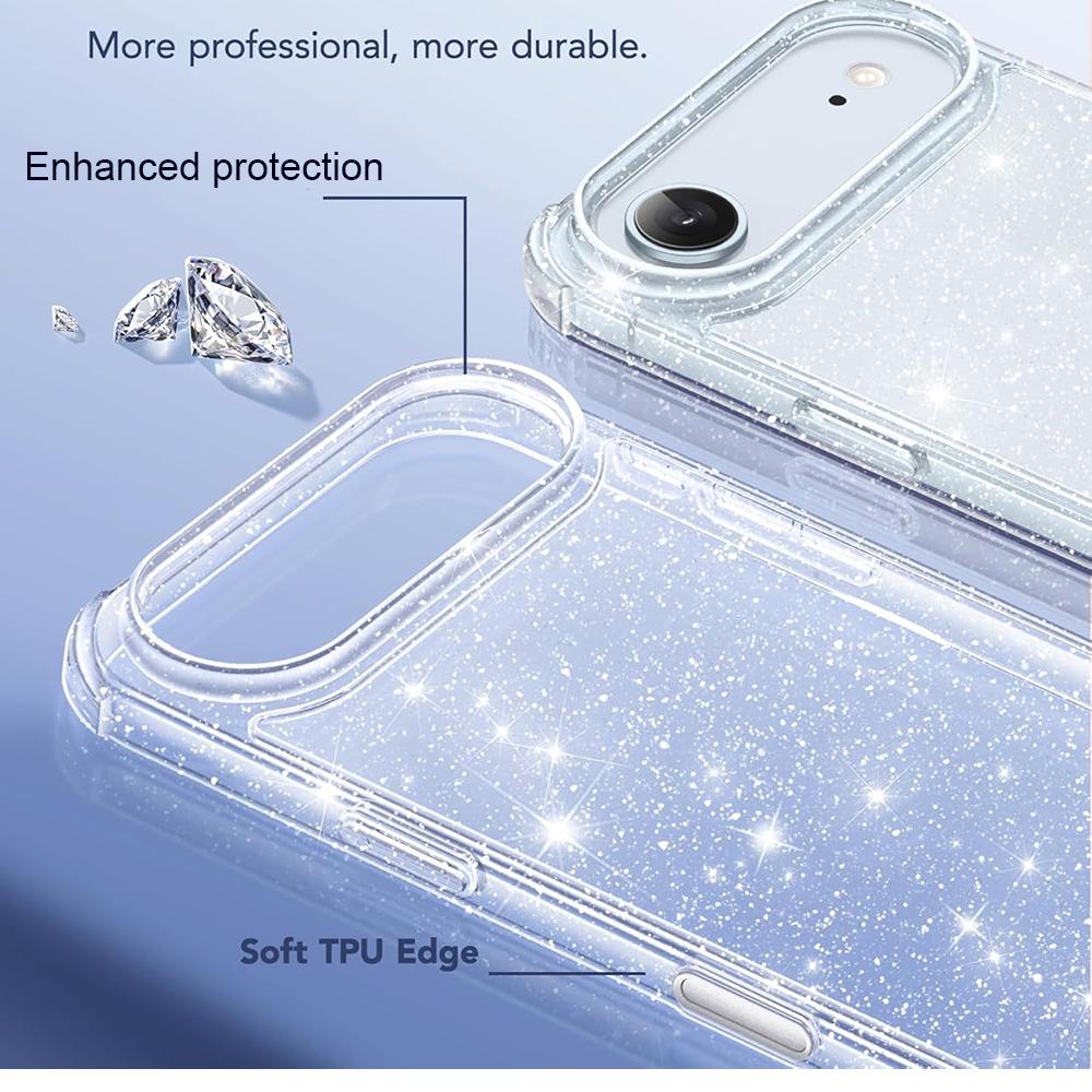 Shockproof Glitter Clear Case For iPhone Air 17 Pro Max 16E 16 E 15 Plus 14 13 Mini 12 11 X XS XR SE 2022 2020 17Pro 8 iPhone17 iPhoneair Phone Cover