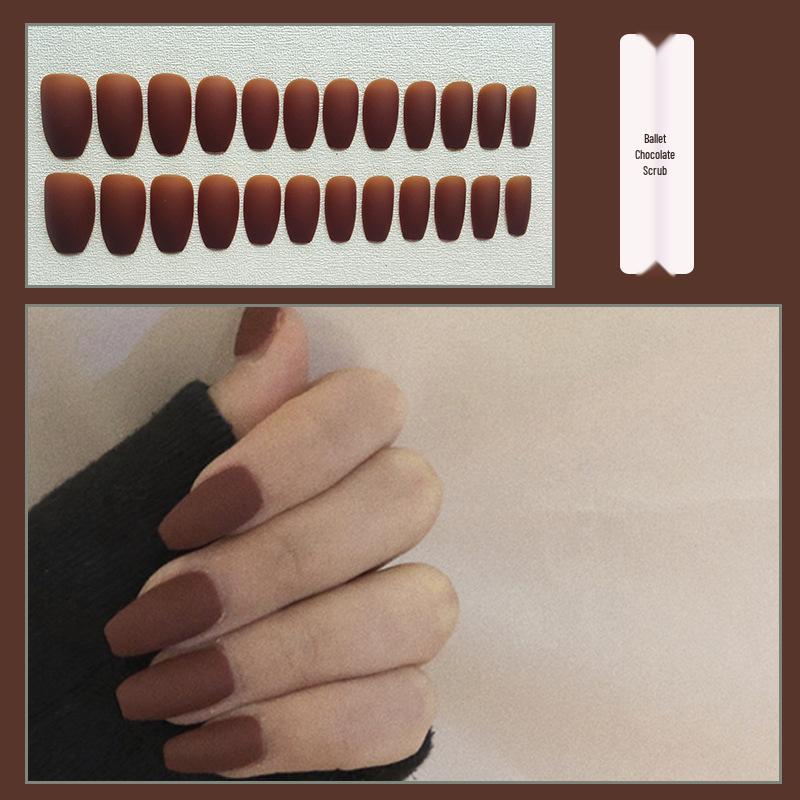 European & American Frosted Matte Press-On Ballet Nails