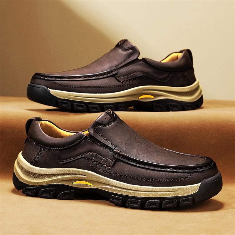 Genuine Leather Mens Casual Shoes Leisure Walk Man Loafers New Arrival Driving Shoes All-match Hiking Shoes Men Treking Footwear