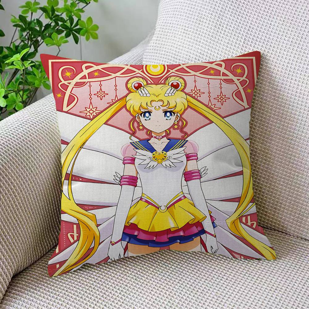 Lovely S-Sailor M-Moon Pillow Gift Home Office Decoration Bedroom Sofa Car Cushion Cover Case 45X45
