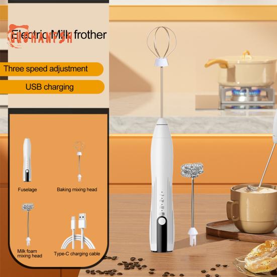 Leistungsstarker elektrischer Milchaufschäumer - Hochgeschwindigkeitsmotor, Ein-Tasten-Start, Handgerät