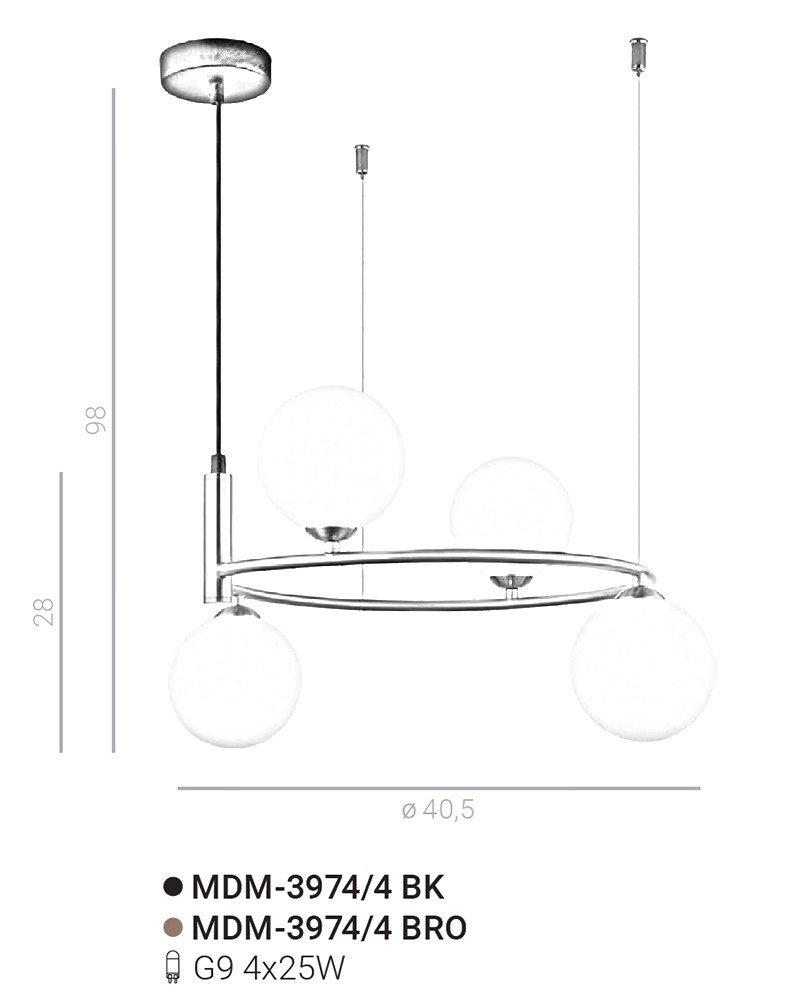 Lampa wisząca Amily MDM-3974/4 BRO Italux