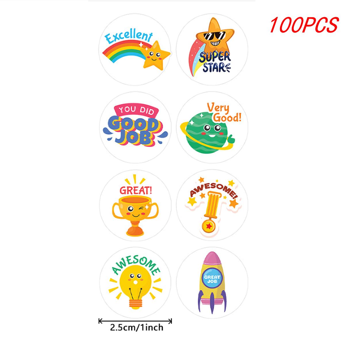 

100-500pcs Teacher Reward Sticker Motivational Phrases Stickers for School Student Classic Cute Stationery Stickers A-100pcs