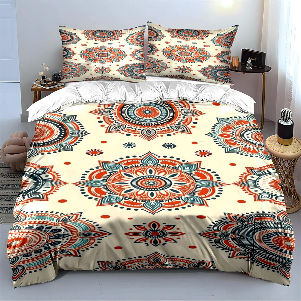 Mandala Floral Pattern Bedding Set Bedding set (1 duvet cover, 2 pillowcases, duvet not included)
