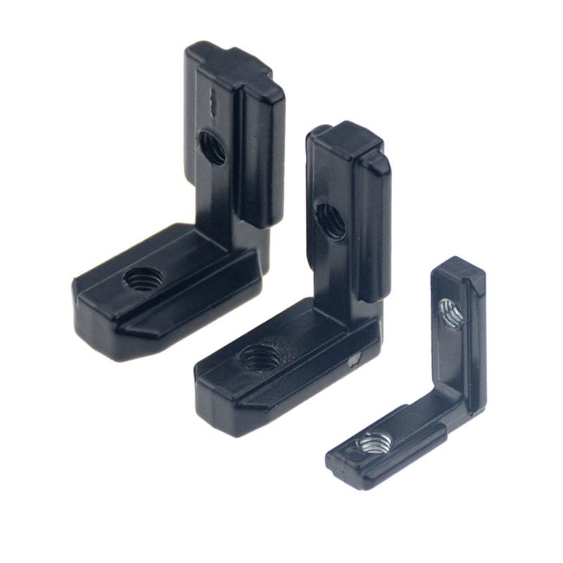 10pcs L Shape Angle Brackets Inner Corner Connectors with Fastening Screws Structural Support Holder for T Slot Profiles