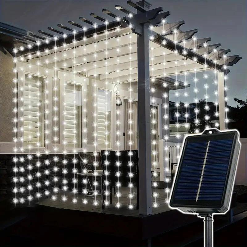 600/300/200/100LED Solar Curtain Lights Outdoor Fairy Lights LED Lights Christmas Wedding Decorations String Lights Garden Decor
