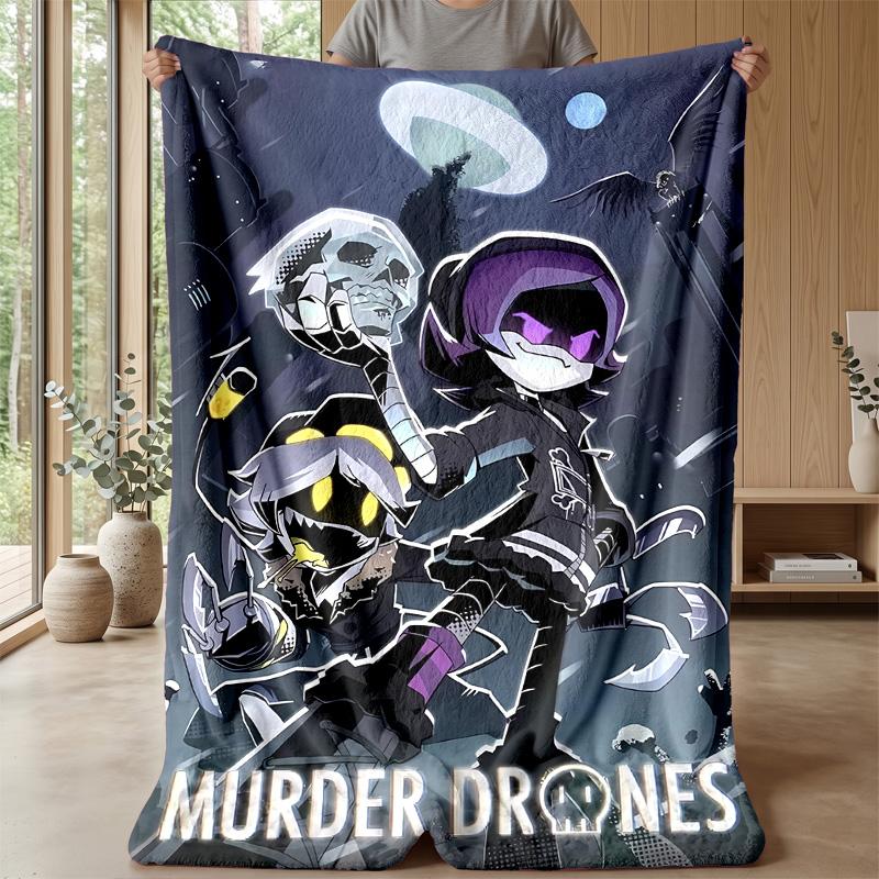 Murder DronesPrinted Flannel Blanket Cozy Skin-Friendly Warm Throw for Couch Bed Indoor Daily Use