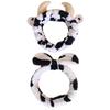 Autumn Winter Women Cow Headband Spa Makeup Adjustable Elastic Head Band Washing Face Spa Makeup Hair Band