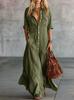 2026 Damen Sommer Patchwork Knopfleisten Hemdkleid