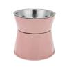 Cat Stainless Steel Bowl Increased Neck Protective Heavy Duty Cat Double Bowl for Cats DogsPink