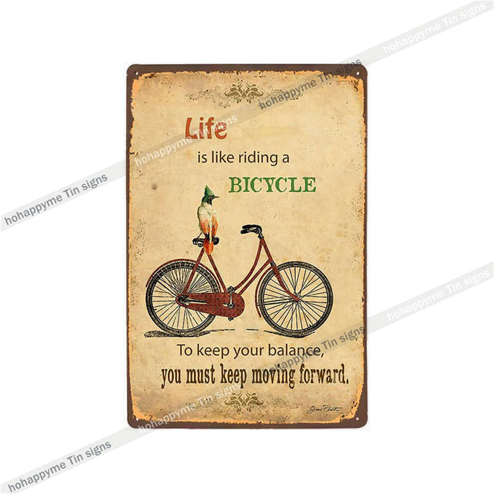Fahrrad fahren Schilder Blech Metall Retro Plakette Dekoration Fahrradladen Bar Pub Club Café Vintage Wandkunst Eisenmalerei Poster 20x30cm