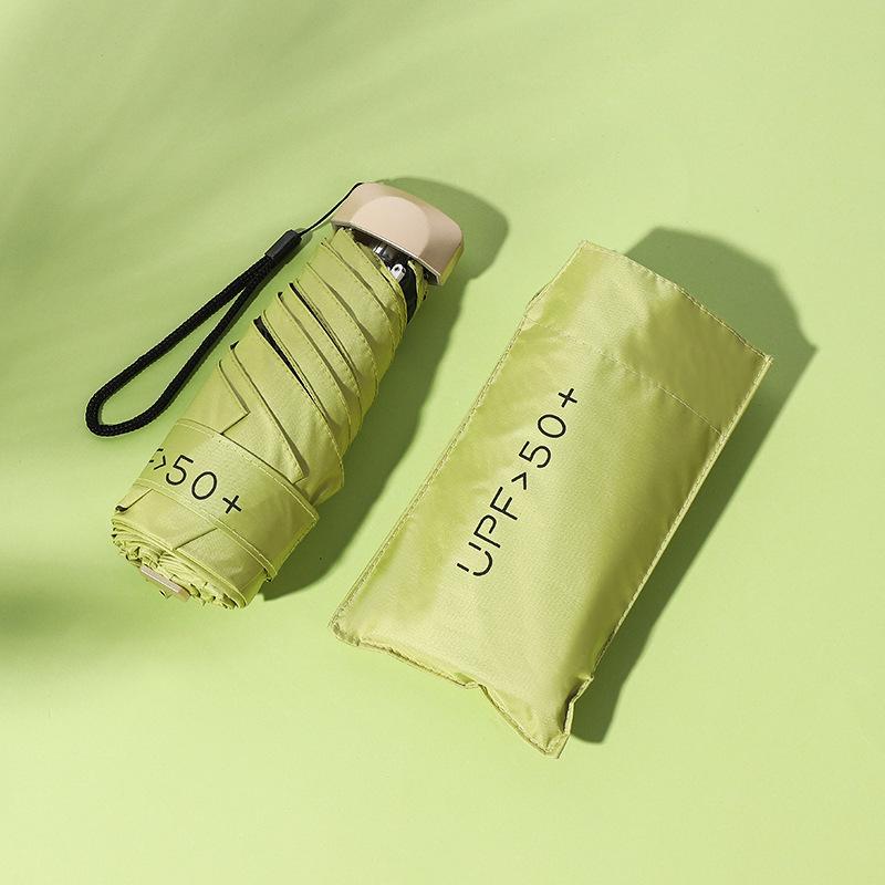Ultra-Light Five-Fold Umbrella: UV Protection Sunscreen, Anti-Ultraviolet, Rain or Shine, Folding Black Glue Sunshade.