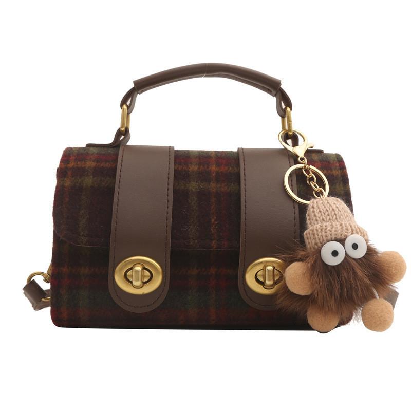 

Trendy High-end Plaid Handbag For Women 2024 Spring New Stylish Shoulder Crossbody Bag Blue Green Brown Coffee кавовий