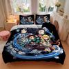 3pcs Demon Slayer Anime Printed Bedding Set, Soft and Comfortable Quilt Cover for Bedroom, Guest Room L034